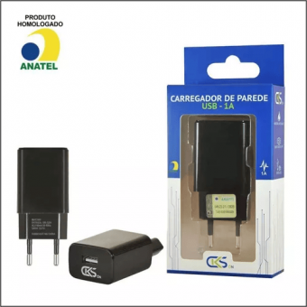 CARREGADOR DE PAREDE USB 1A - CKS - Código 10348-5
